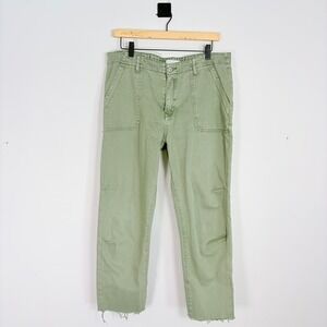 VERVET Women's Size 30 Green Cotton Jeans Blend Utility Pants Stretch Waistband